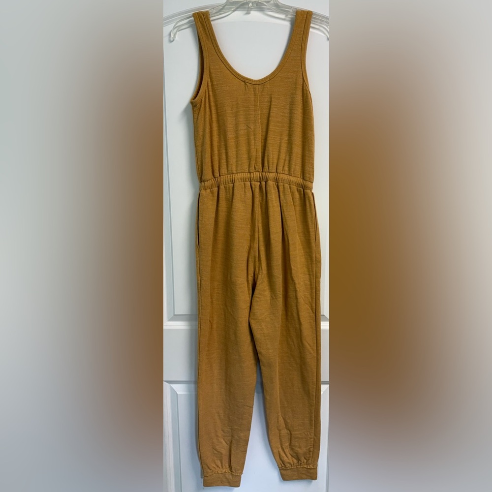 Free People Beach Bicoastal Jumpsuit Women's Yellow Drawstring Lounge sz XS - Picture 4 of 13